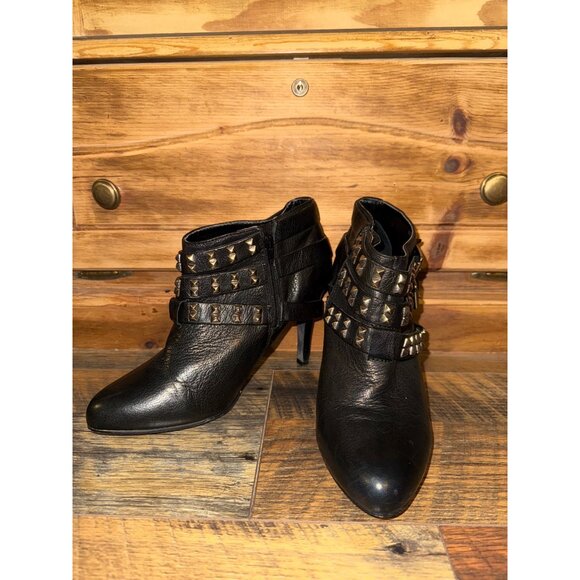 Report Electra Black Buckle Ankle Boots Heels Motorcycle Biker Goth Emo Size 9.5 - Picture 7 of 13